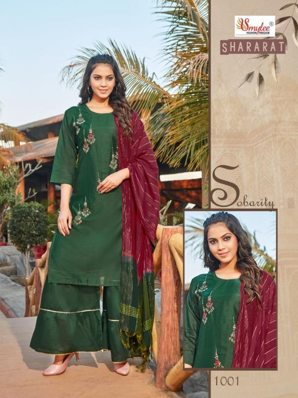 Smylee Shararat Designer Festive Wear Silk Sharara Set